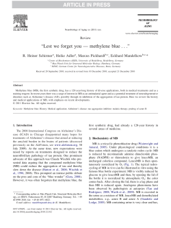 “Lest we forget you — methylene blue …”