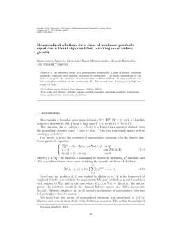 Renormalized solutions for a class of nonlinear parabolic equations