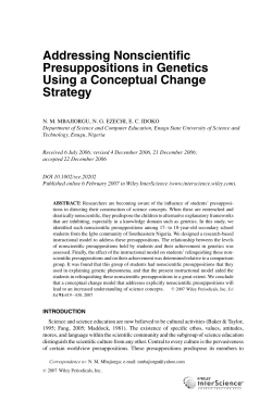Addressing nonscientific presuppositions in genetics using a