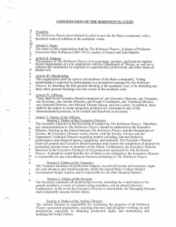 CONSTITUTION OF THE ROBINSON PLAYERS
