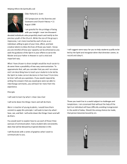 Helping Others Be Spiritually Led Elder Richard G. Scott CES