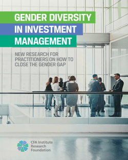 Gender Diversity in Investment Management