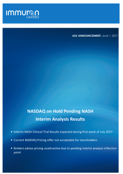 NASDAQ on Hold Pending NASH Interim Analysis Results