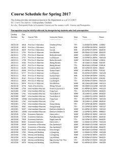 Course Schedule for Spring 2017