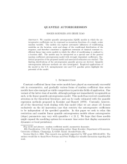QUANTILE AUTOREGRESSION 1. Introduction Constant coefficient