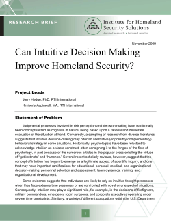 Can Intuitive Decision Making Improve Homeland