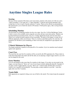 Anytime Singles League Rules