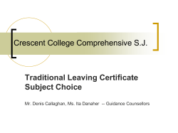 Subject Choice 2001 - Crescent College Comprehensive