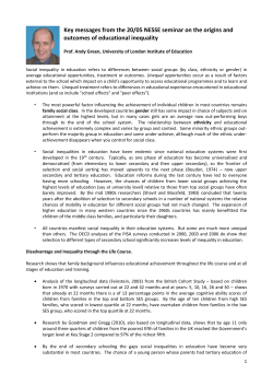 NESSE Seminar 19 GREEN Key messages
