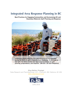 Integrated Area Response Planning in BC
