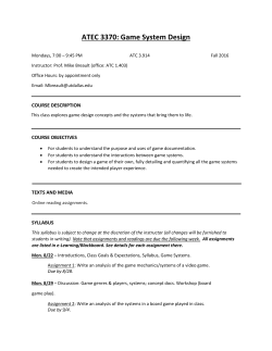 ATEC 3370: Game System Design