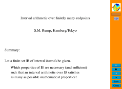 Interval arithmetic over finitely many endpoints S.M. Rump, Hamburg
