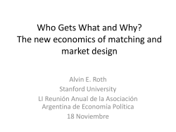 How markets work: matching and market design