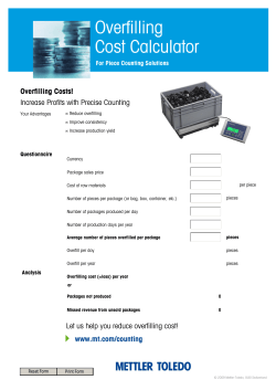 Increase Profits with Precise Counting Overfilling Costs! Let us help
