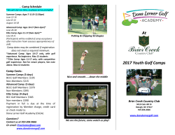 Camp Schedule - Dona Lerner Golf Academy