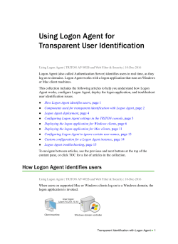 Using Logon Agent for Transparent User Identification