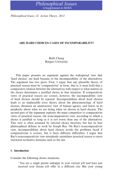 are hard choices cases of incomparability