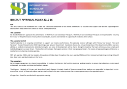 Teacher Appraisal and Capability - International School of Bucharest
