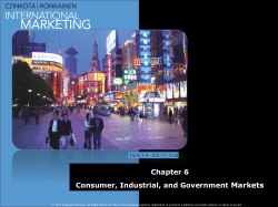Chapter 6 Consumer, Industrial, and Government Markets