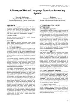 A Survey of Natural Language Question Answering System
