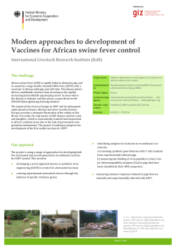 Modern approaches to development of Vaccines for African