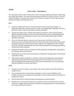 APUSH Extra Credit &ndash; Third Quarter For a maximum of five extra