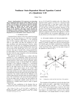 Nonlinear State-Dependent Riccati Equation Control of a Quadrotor