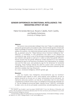 GENDER DIFFERENCES IN EMOTIONAL INTELLIGENCE