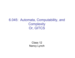 6.045J Lecture 12: Complexity theory