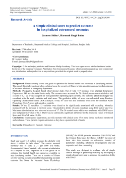 A simple clinical score to predict outcome in hospitalized extramural