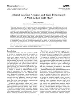 External Learning Activities and Team Performance