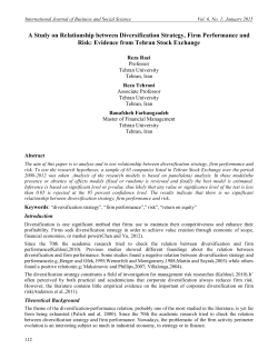 A Study on Relationship between Diversification Strategy, Firm