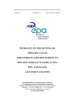 guidance on the setting of trigger values for storm water discharges