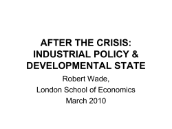 after the crisis: reconsideration of industrial policy in low