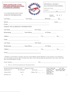 Pearland Track Xpress Team Uniform Order Form