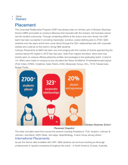 (CRP) has always been an intrinsic part of Globsyn Business School