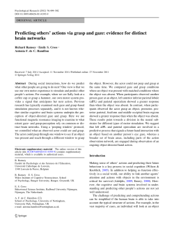 Predicting others` actions via grasp and gaze