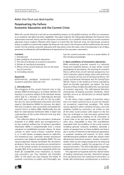 Perpetuating the Failure: Economic Education and the Current Crisis