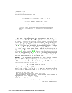 AN ALGEBRAIC PROPERTY OF JOININGS 1. Introduction Assume