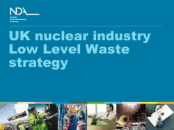Presentation, NDA, UK nuclear industry Low Level Waste Strategy