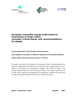 European renewable energy trade based on - EEG, TU-Wien