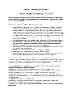 QMHS Return to Play Protocol Following a Concussion