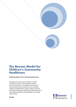 The Benson Model for Children*s Community