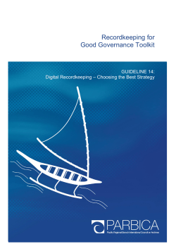 Recordkeeping for Good Governance Toolkit