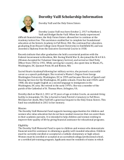 Dorothy Vaill Scholarship Information