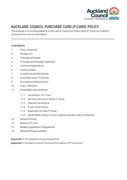 AUCKLAND COUNCIL PURCHASE CARD (P