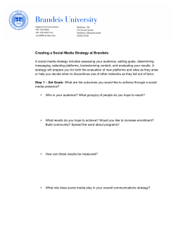 Creating a Social Media Strategy at Brandeis