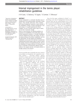 Internal impingement in the tennis player: rehabilitation guidelines