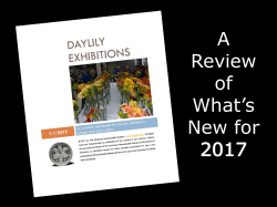 PowerPoint Overview of What`s New In the 2017 Exhibition Judges
