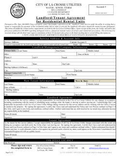 Landlord-Tenant Agreement &ndash; La Crosse Utilities - MEG